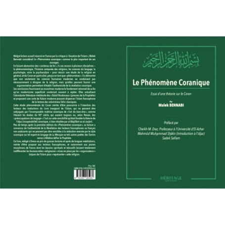 Le phénomène coranique - Essai d'une théorie sur le Coran, de Malek Bennabi, Héritage Éditions