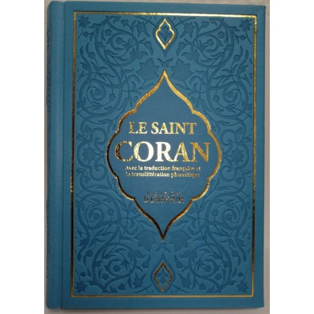 Le Noble Coran Français-Arabe-Phonétique Bleu TURQUOISE (ARC-EN-CIEL)